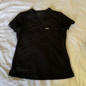 FIGS black Catarina one pocket scrub top